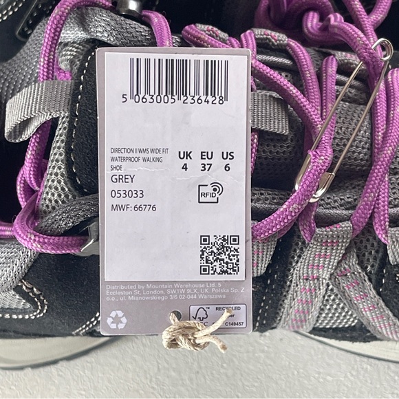 Mountain Warehouse Women's Black and Purple Hiking Shoes NWT - Picture 6 of 6